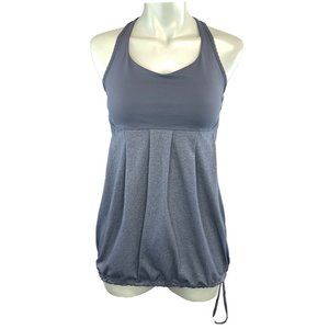 Lululemon 8 Gray Drawstring Hem Pleat Front Racer